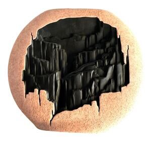 Southwestern Ventana Window Rock Black Canyon Ceramic 8" Vase Home Decor